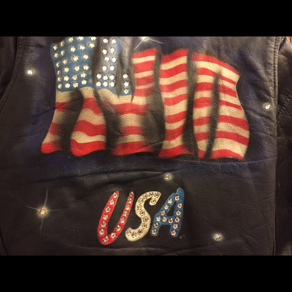 Unique Prime Parts Leather “Born in the U.S.A.” Motorcycle Jacket 42 - Picture 3 of 8
